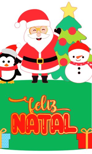 Arquivo Corte: Topo de Bolo Feliz Natal Papai Noel 124