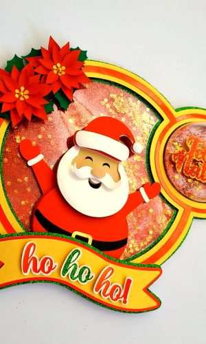 Arquivo Corte: Topo de Bolo Feliz Natal Papai Noel Shake 054