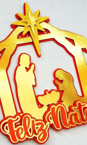 Arquivo Corte: Topo de Bolo Feliz Natal Presépio 055