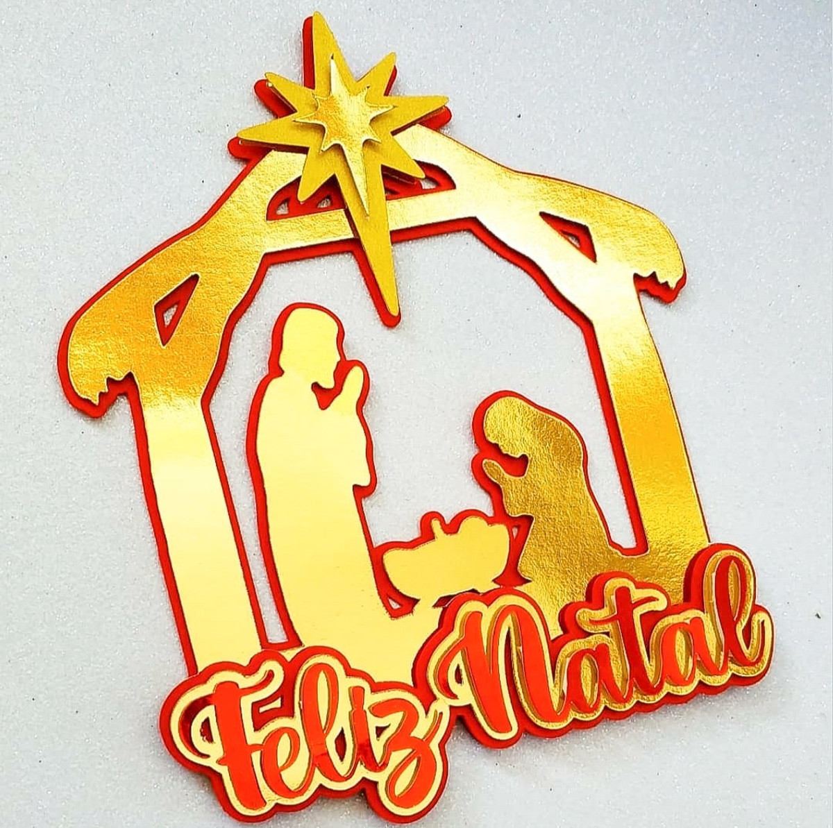 Arquivo Corte: Topo de Bolo Feliz Natal Presépio 055