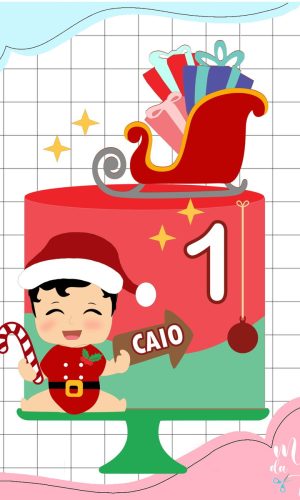 Arquivo Corte: Topo de Bolo Meu 1º Natal Menino Baby 205