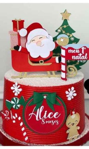 Arquivo Corte Topo de Bolo Meu 1º Natal Papai Noel 211
