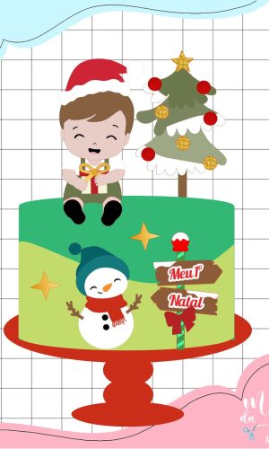 Arquivo Corte: Topo de Bolo Meu Primeiro Natal Menino 166