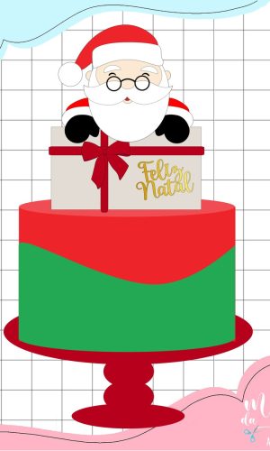 Arquivo Corte: Topo de Bolo Natal Carta para Papai Noel 155