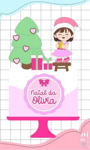 Arquivo Corte: Topo de Bolo Natal Menina Candy 197