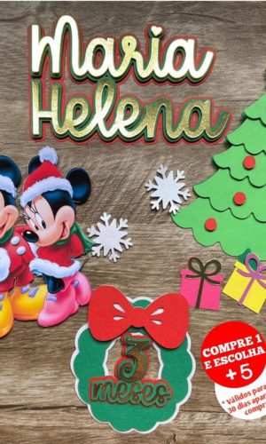 Arquivo Corte Topo de Bolo Natal Mickey Minnie #2793 Studio