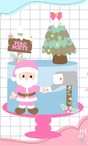 Arquivo Corte: Topo de Bolo Natal Papai Noel Candy 171