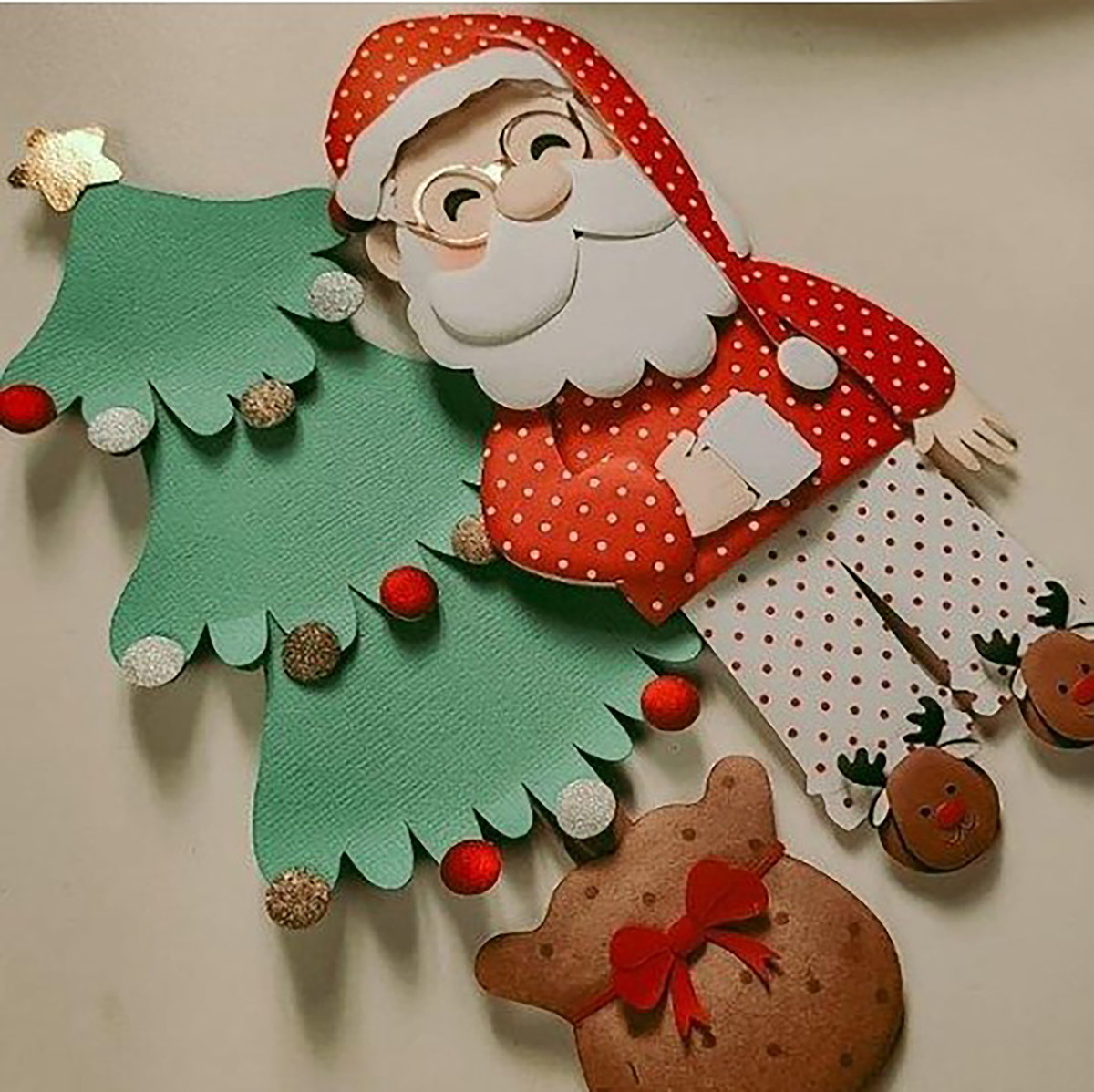 Arquivo Corte Topo de Bolo Natal Papai Noel de Pijama 190