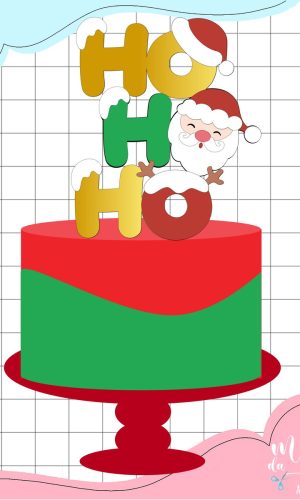 Arquivo Corte: Topo de Bolo Natal Papai Noel Hohoho 161