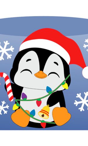 Arquivo Corte: Topo de Bolo Natal Pinguim Fofo 082
