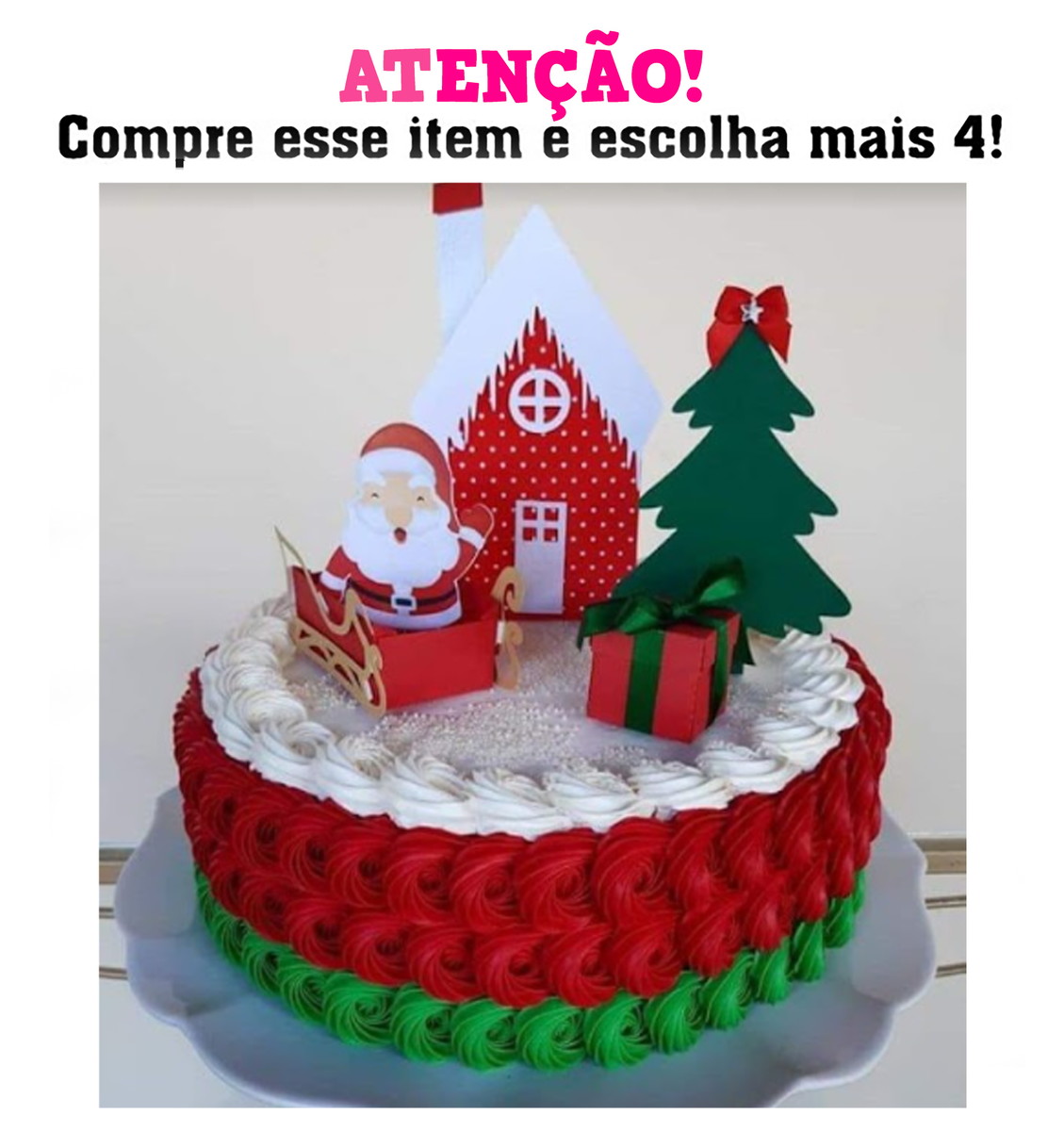 Arquivo Corte Topo de bolo Natal trenó 012