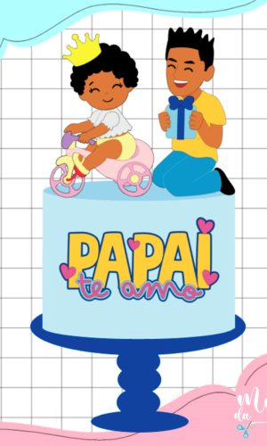 Arquivo Corte: Topo de Bolo Pai e Filha Dia Dia dos Pais 073