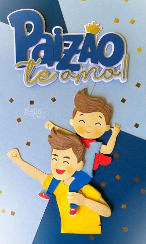 Arquivo Corte: Topo de Bolo Pai e Filho Dia Dia dos Pais 069