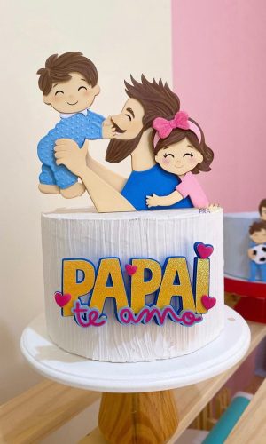 Arquivo Corte Topo de Bolo Pai e Filhos Dia Dia dos Pais 078