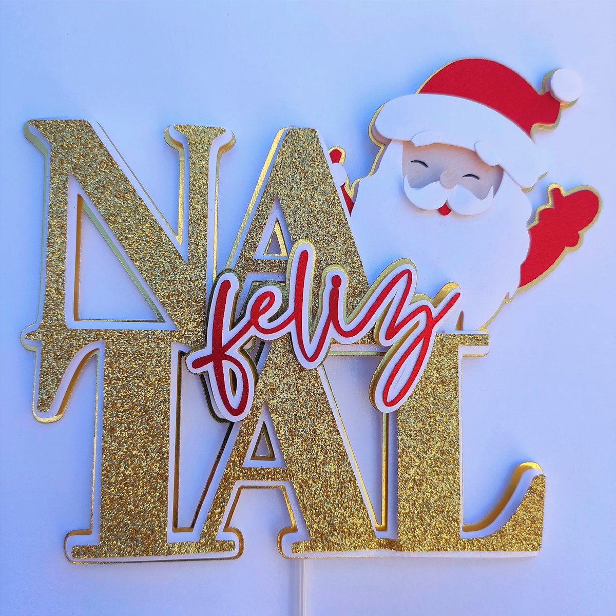 Arquivo Corte: Topo de Bolo Papai Noel Feliz Natal 135