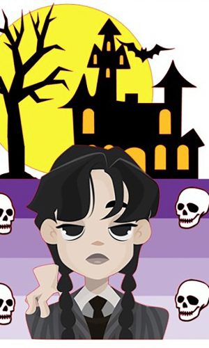 Arquivo Corte Topo de Bolo Wandinha Familia Addams 006