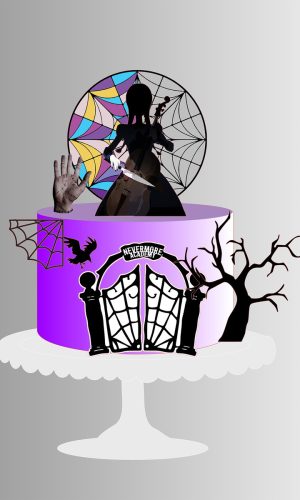 Arquivo Corte Topo de Bolo Wandinha Familia Addams 013