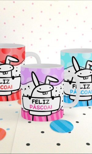 ARQUIVO DE CORTE ARTE CANECA FRASES FLORK DE PASCOA #13820
