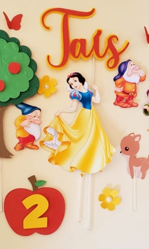 Arquivo de corte Branca de Neve topo de bolo