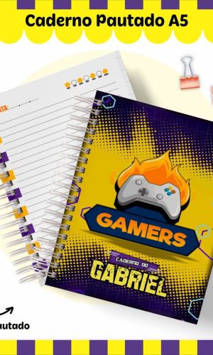 Arquivo de Corte Caderno Escolar A5 Tema Gamer 2023 #15650