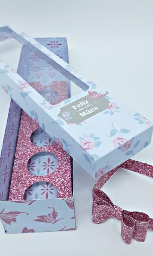 Arquivo de Corte Caixa 5 Doces e Rosa Dia das Mães