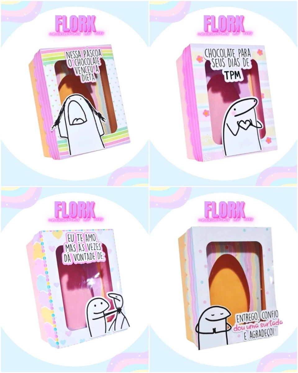Arquivos de Corte Caixas Ovo de Colher Flork Páscoa