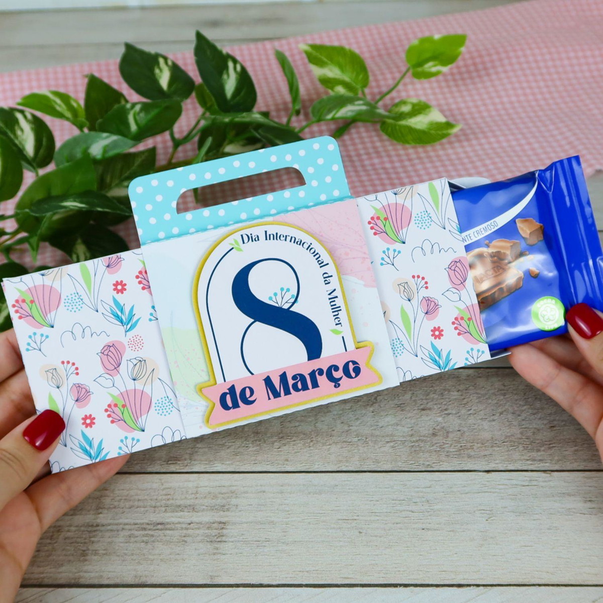 Arquivo de Corte Caixa Barra Chocolate Dia da Mulher #15689 - Imagem 2