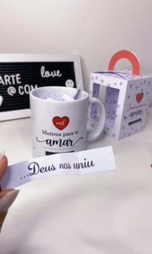 Arquivo de Corte Caixa Caneca Mensagem Dia dos Namorados