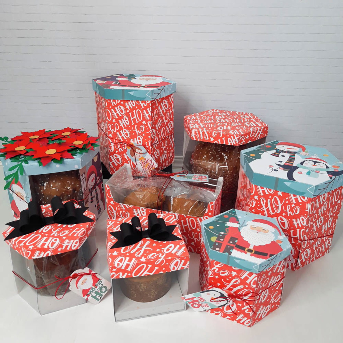 Arquivos de Corte Coleção de Caixas para Panetone de Natal