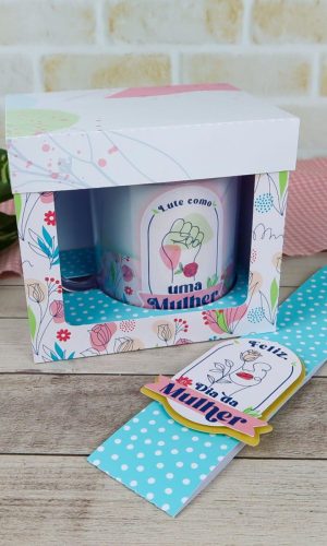 Arquivo de Corte Caixa para Caneca Dia da Mulher #15693