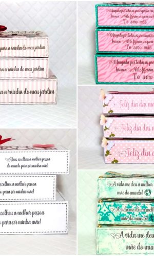 Arquivo de corte Caixas para 6 doces dia das Maes
