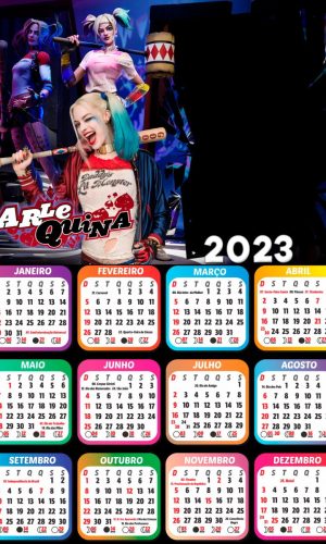 Arquivo de Corte Calendário Arlequina Chaves 2023 #15637