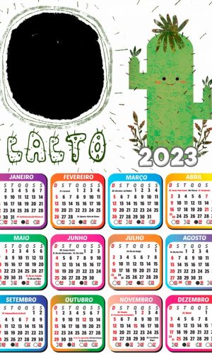Arquivo de Corte Calendário Tema Cacto 2023 #15619