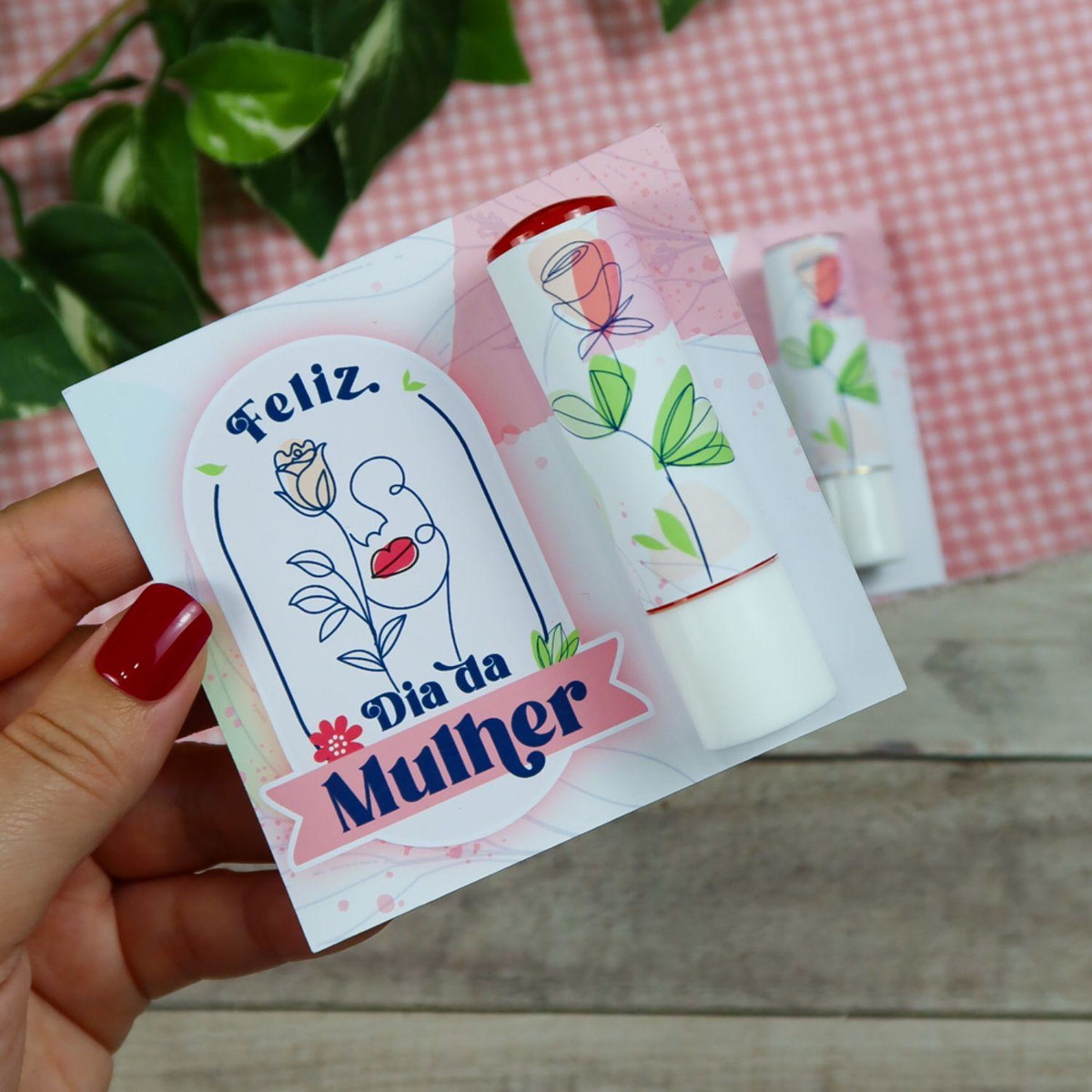 Arquivo de Corte Card Protetor Labial Dia da Mulher #15699 - Imagem 2