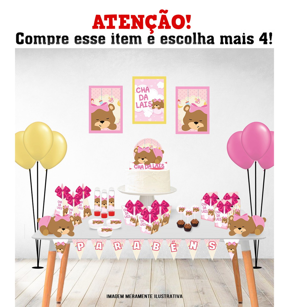 Arquivo de corte Chá de Bebê Menina Studio e Pdf