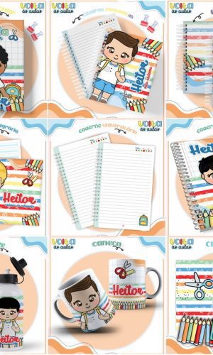 Arquivo de Corte Combo Etiqueta Escolar Aluninhos