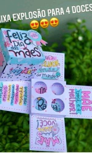 Arquivo de Corte Dia das Maes Caixa Explosao 4 Doces #5247