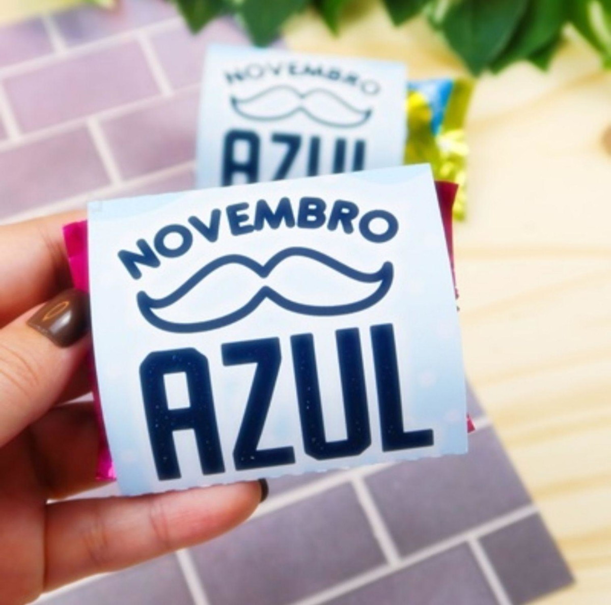Arquivo de Corte Embalagem 1 Bombom Novembro Azul #15418 - Imagem 3