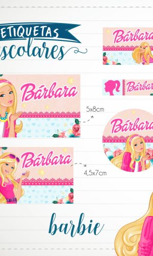 Arquivo de Corte - Etiqueta Escolar (Barbie) A