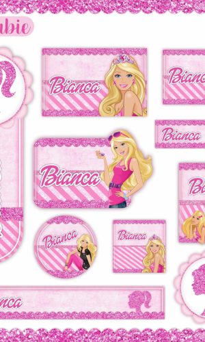 Arquivo de Corte - Etiqueta Escolar (Barbie) C