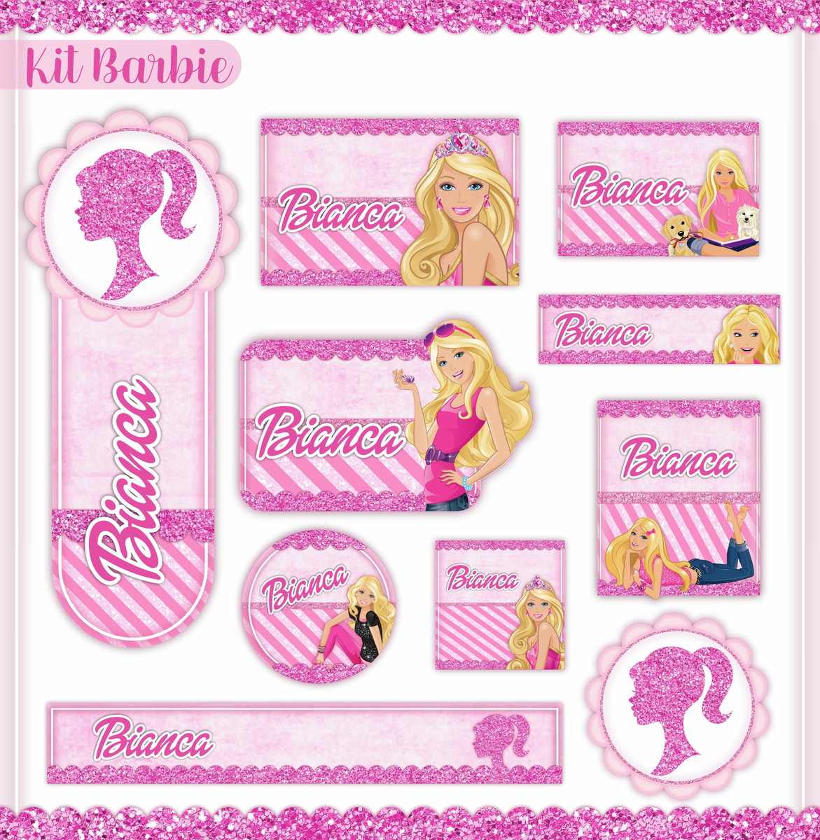 Arquivo de Corte - Etiqueta Escolar (Barbie) C