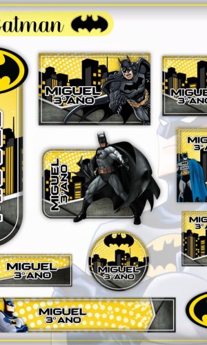 ARQUIVO DE CORTE ETIQUETA ESCOLAR BATMAN #2836 STUDIO PDF