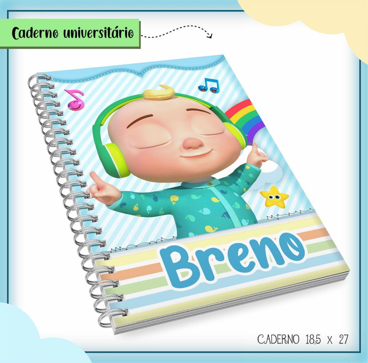 ARQUIVO DE CORTE ETIQUETA ESCOLAR COCOMELON #2821 STUDIO PDF - Imagem 4