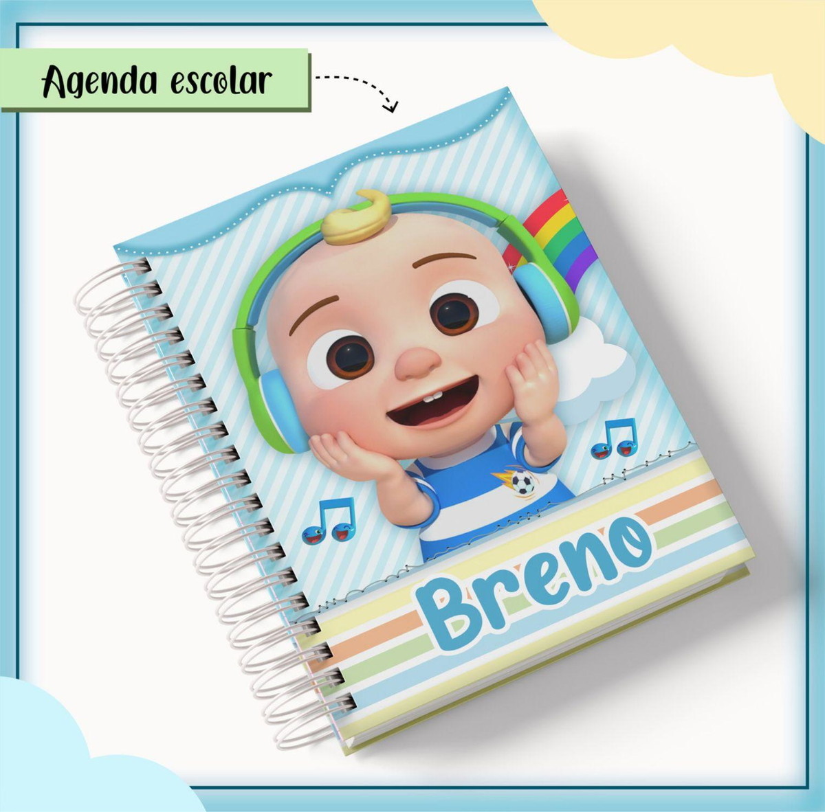 ARQUIVO DE CORTE ETIQUETA ESCOLAR COCOMELON #2821 STUDIO PDF - Imagem 3