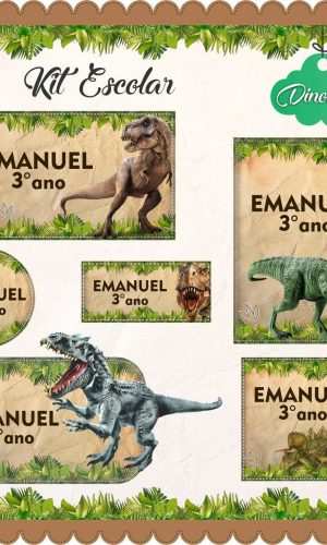 Arquivo de Corte Etiqueta Escolar Dinossauro (#2533)