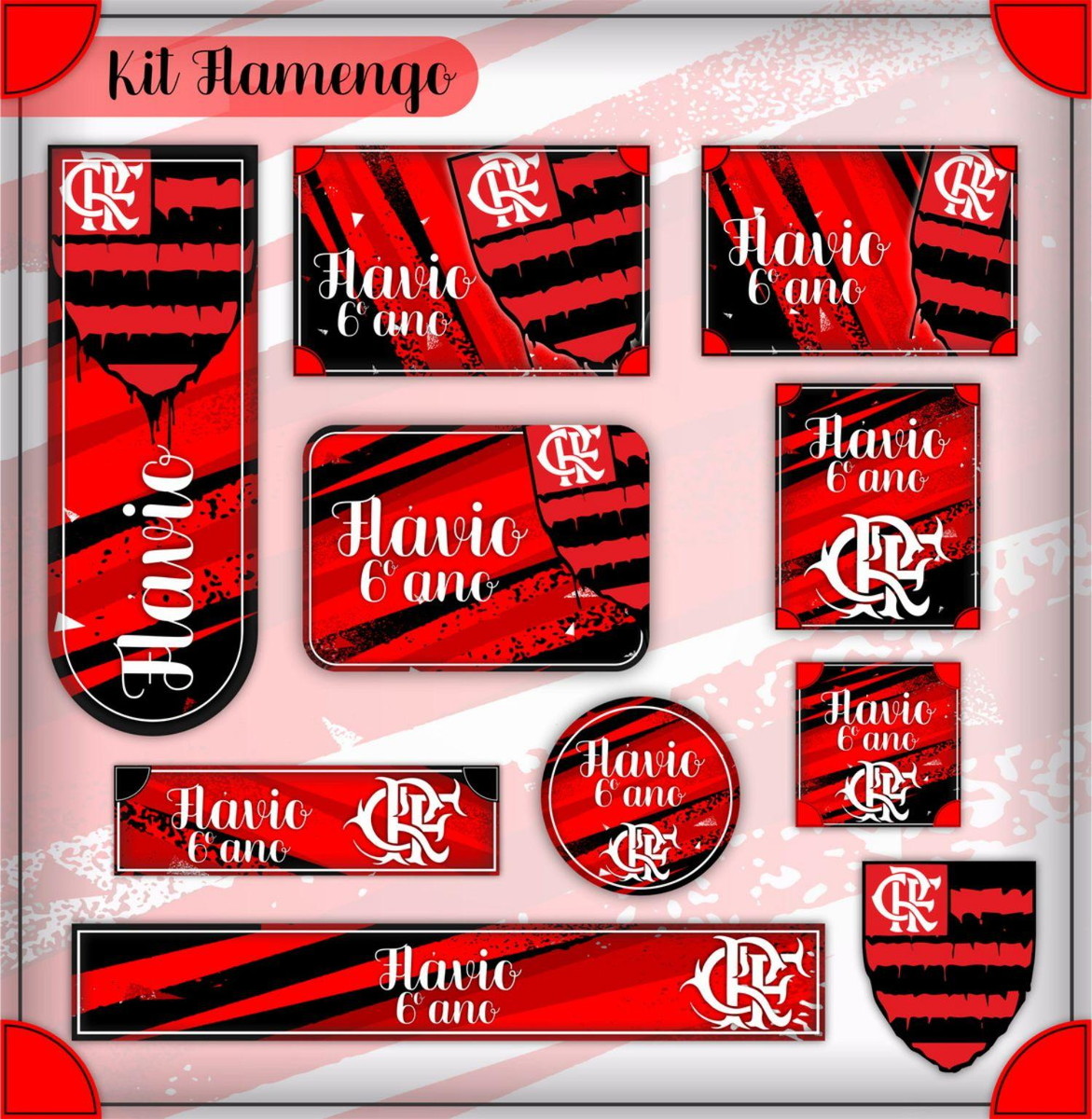 ARQUIVO DE CORTE ETIQUETA ESCOLAR FLAMENGO #2826 STUDIO PDF
