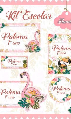 ARQUIVO DE CORTE ETIQUETA ESCOLAR FLAMINGO (#2517)