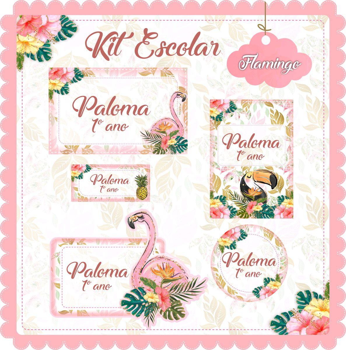 ARQUIVO DE CORTE ETIQUETA ESCOLAR FLAMINGO (#2517)