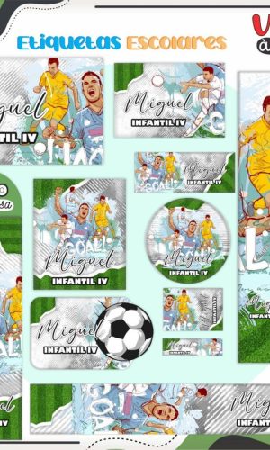 Arquivo de Corte Etiqueta Escolar Futebol #16821