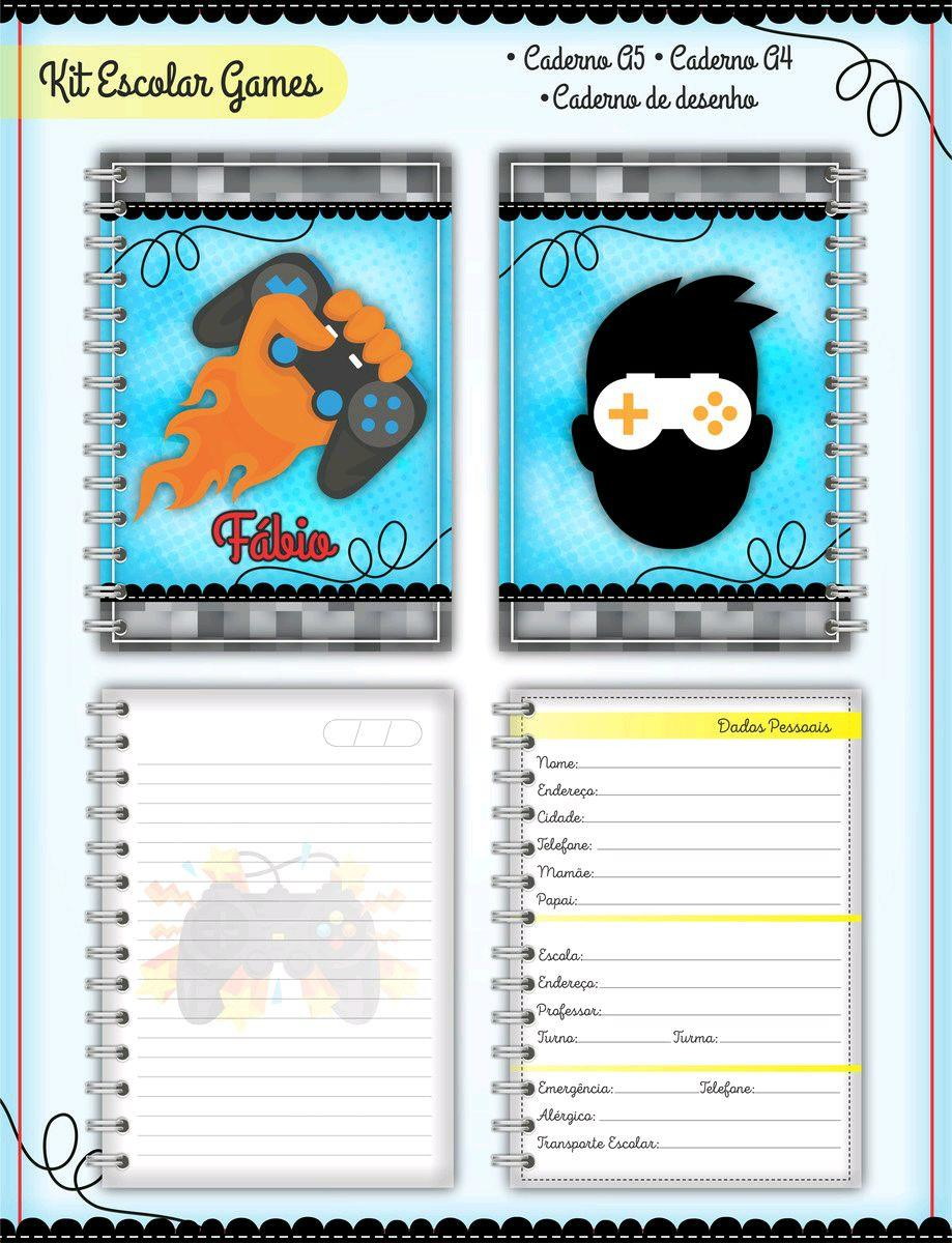 ARQUIVO DE CORTE ETIQUETA ESCOLAR GAMES (#2596) - Imagem 2
